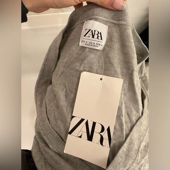 *NWT* ZARA Gray Button-Down Cardigan - Picture 8 of 10